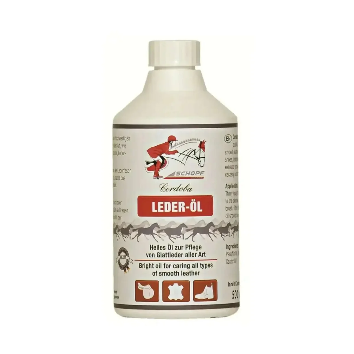 Schopf Riders Cordoba Leder-Öl 500 ml – Helles Pflegeöl für Glattleder und Lederwaren zur optimalen Pflege – Bild 2